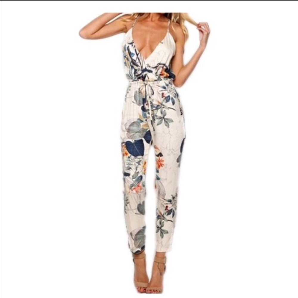 NWT* Spaghetti Strap Wrap Floral Jumpsuit